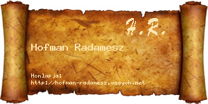 Hofman Radamesz névjegykártya